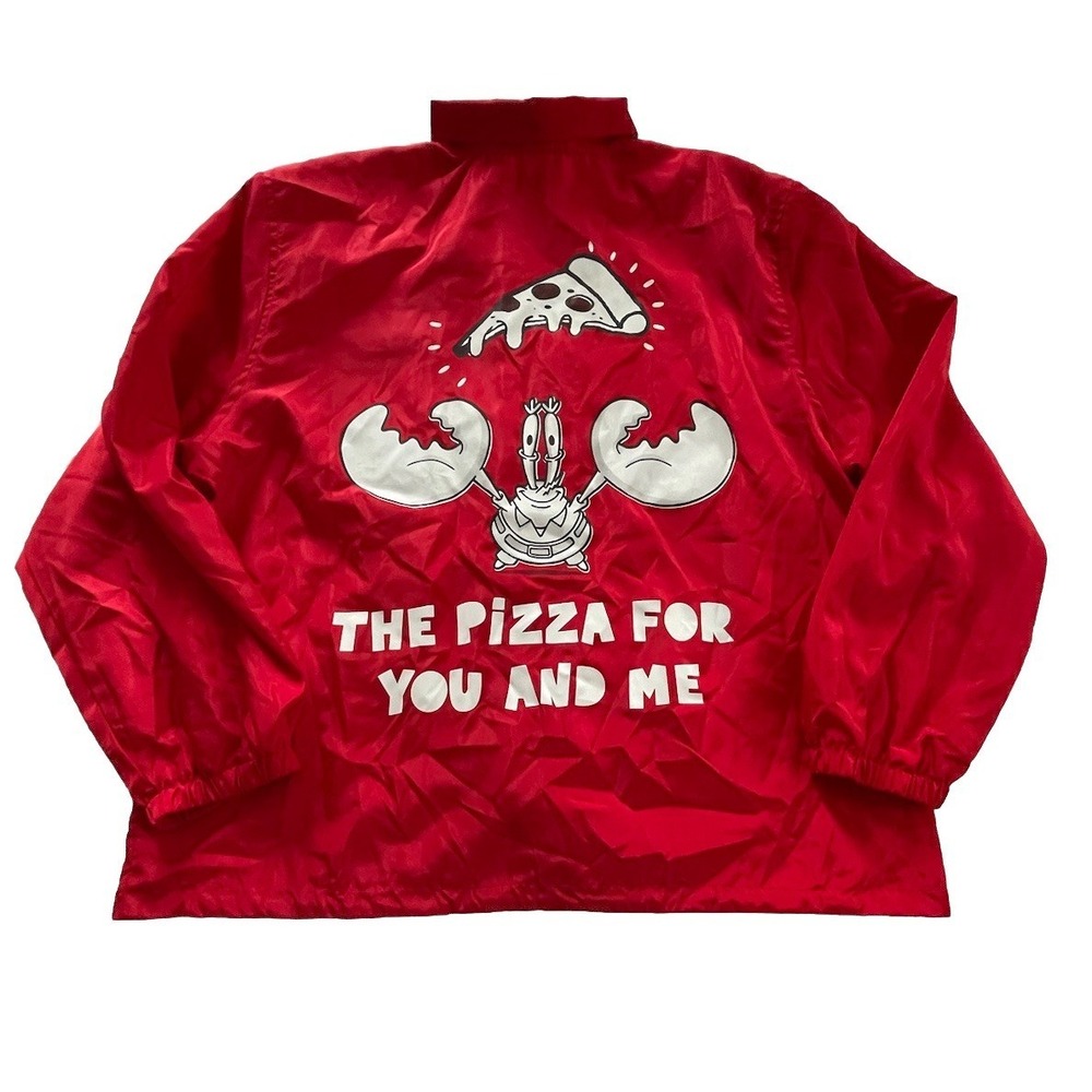 Nickelodeon SpongeBob Squarepants "The Krusty Crab" Snap Red Windbreaker XL